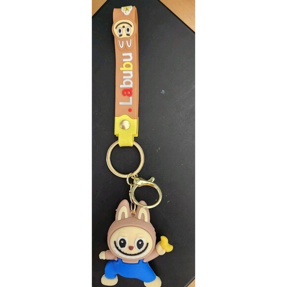 2 LABUBU Monsters Key Chains Anime Accessories - NWOT Purple Brown Backpack Clip - Picture 4 of 4